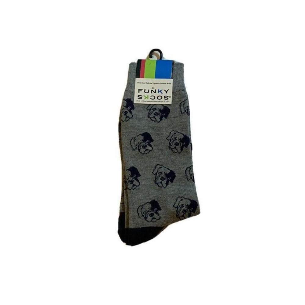 Funky Socks Mens Dogs Bulldogs Crew Shoe Size 6-12